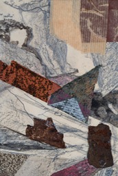 "Sidewalk with Rust Pieces"